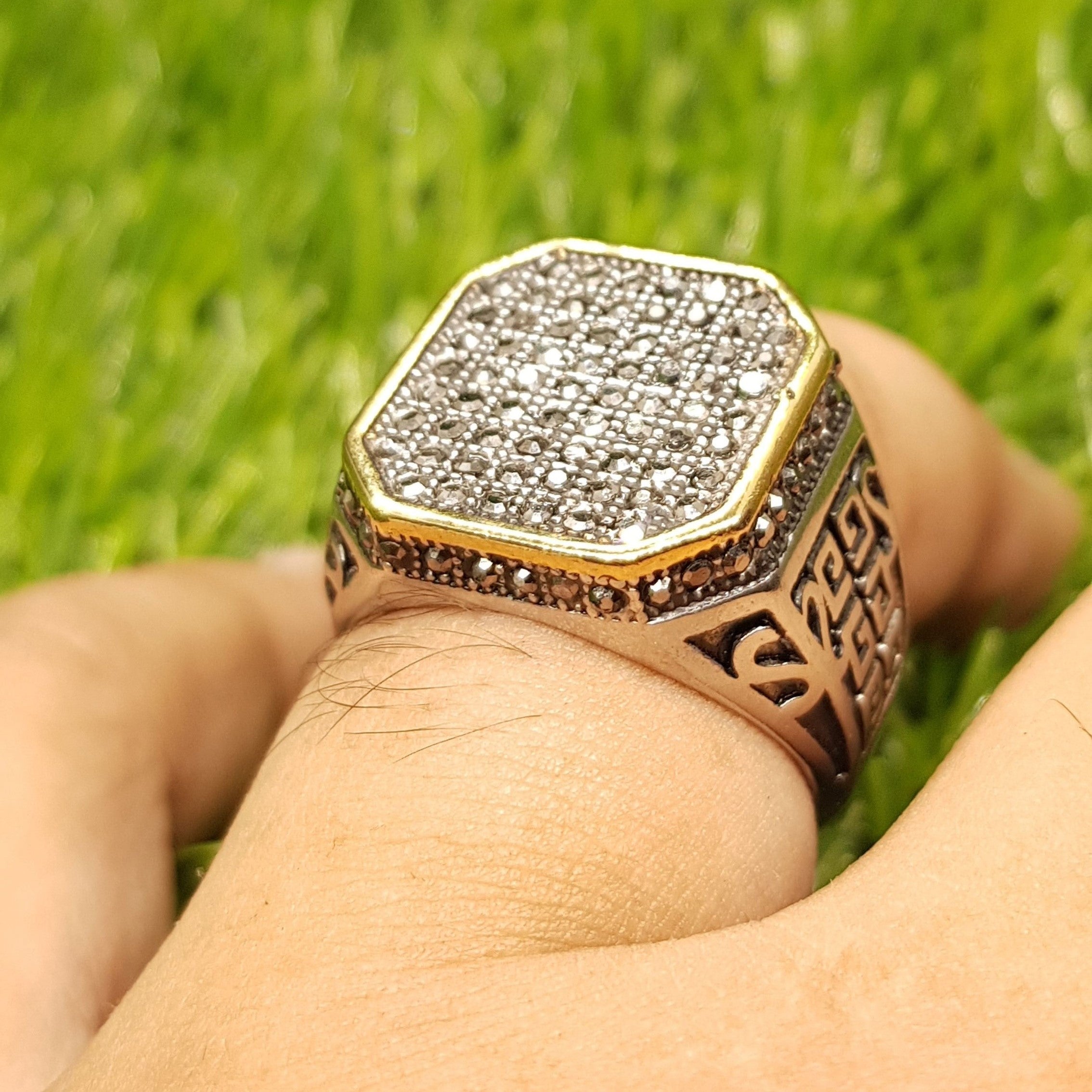 Turkish Cubical Zircon Italian Ring for Men