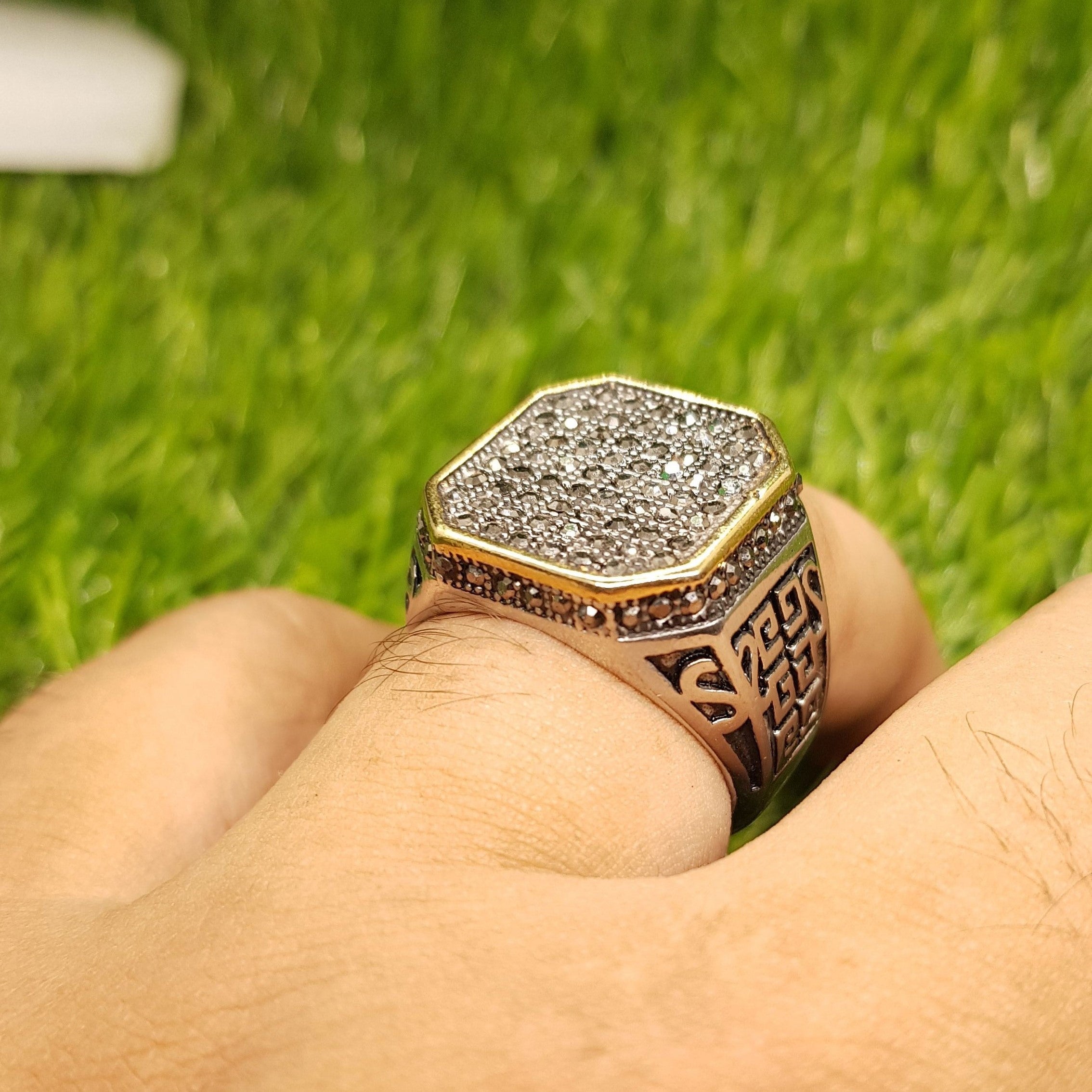 Turkish Cubical Zircon Italian Ring for Men