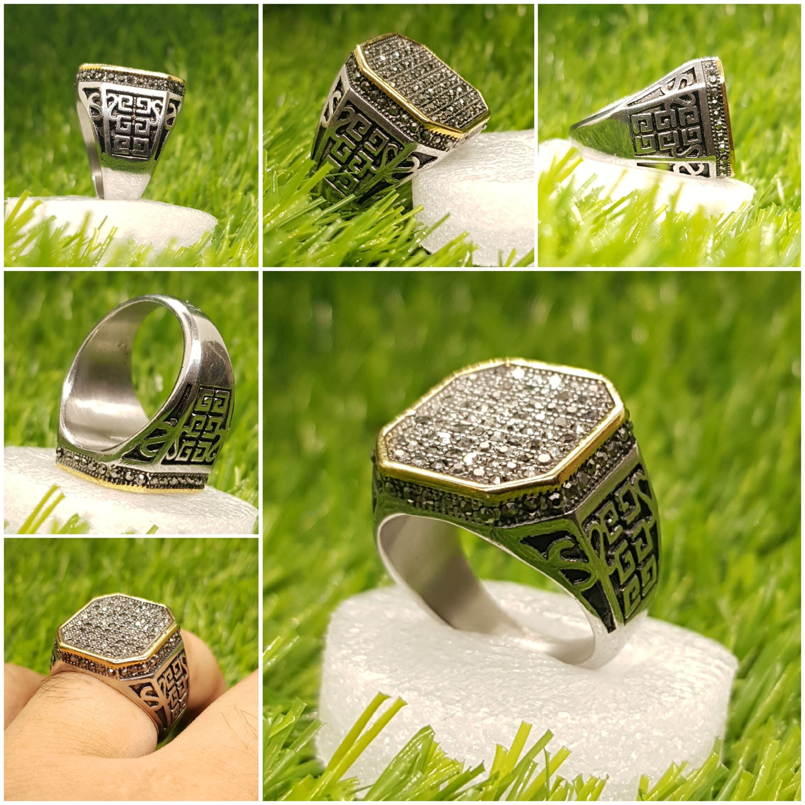 Turkish Cubical Zircon Italian Ring for Men