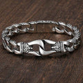 Mens Bracelet 316L Stainless Steel Silver Color Curved Curb Link Chain Bracelets for Men Davieslee Wholesale Jewelry 15mm